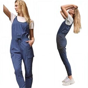Athleta Featherweight Stretch Cargo Jumpsuit Slate Blue Size Small